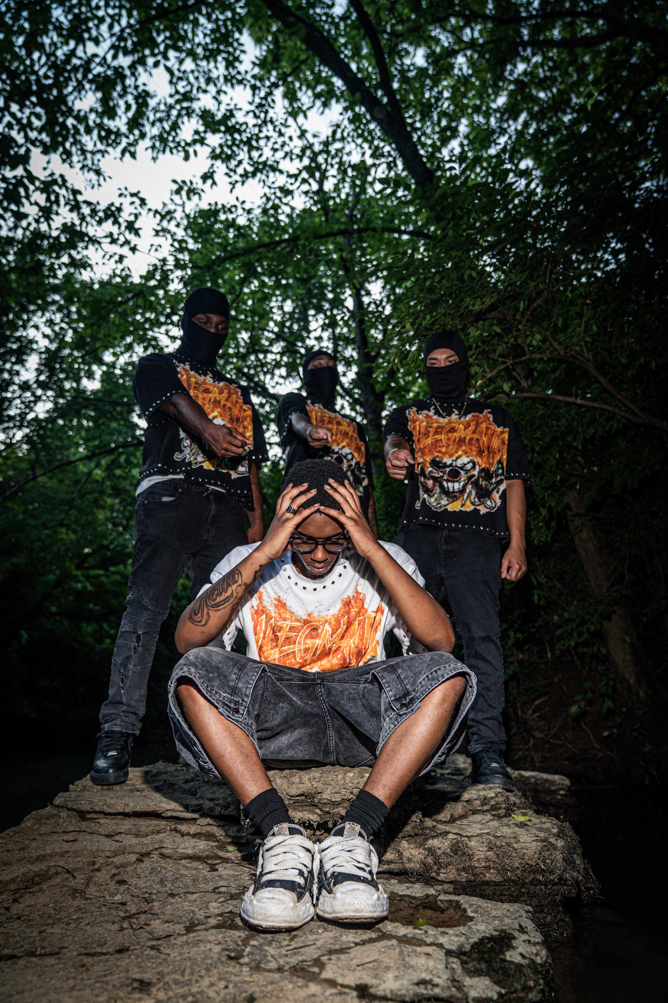 “BURN THE MASK”  WHITE TEE